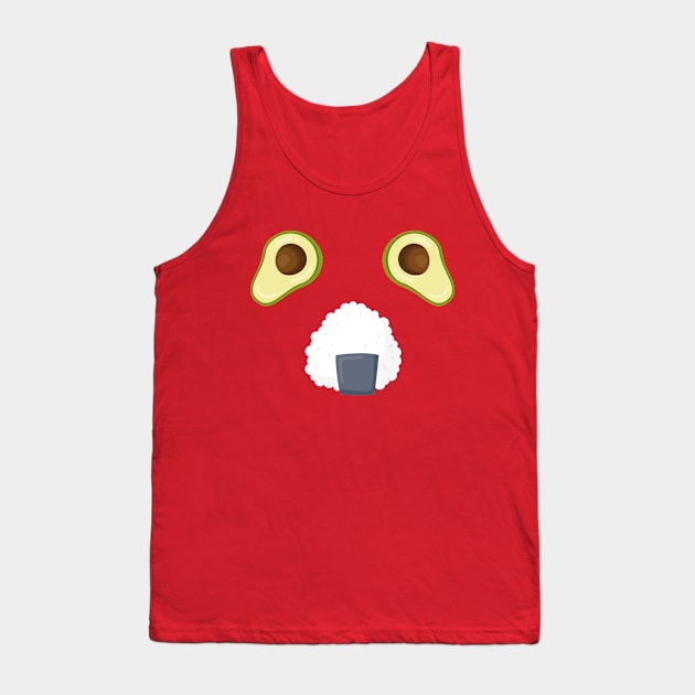 Avocado and Rice T-Shirt Panda Face Tank Top by MaryMas